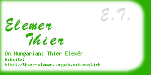 elemer thier business card